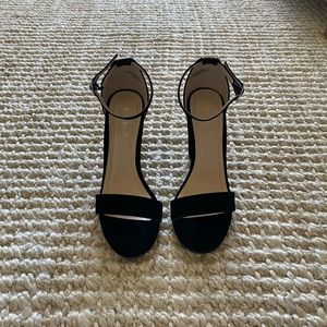 Black suede, block heels